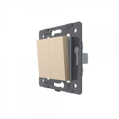 VL-C7-K2-13 Двухклавишный механический выключатель Livolo, цвет золотой (механизм), фото 