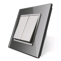 VL-C7K2-15 Механический выключатель Livolo 2 клавиши Серый, фото 