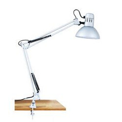 Светильник настольный, ESB 9W 230V Е27 серебро, c лампой, DE1410, фото 