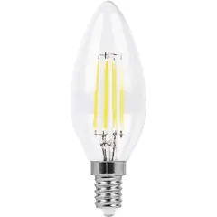 Лампа светодиодная филаментная Feron E14 5W 2700K Свеча Прозрачная LB-58 25572, фото 