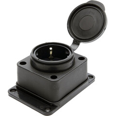 Розетка Feron Stekker с/з 32A 4000V с крышкой черный RST163144 39018, фото 