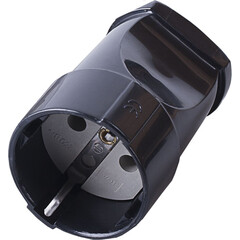 Розетка переносная 1-местная с/з STEKKER, PST16-40-200, пластик 250В, 16А, IP20, черный, фото 