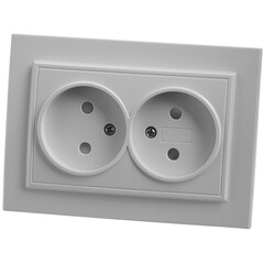 Розетка двойная Feron Stekker Эрна б/з 10A 250V белый PST10901301 39053, фото 