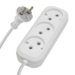 Удлинитель 3-местный б/з Stekker, HM01-30-07, 7м, 2x0,75, серия Home (У10-430), белый, фото 