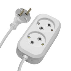 Удлинитель 2-местный, б/з Stekker HM01-20-02, 2м, 2x0,75, серия Home (У10-428), белый, фото 