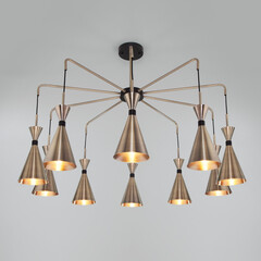 Люстра в стиле лофт 316/10 латунь / черный, фото 