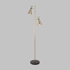 Торшер с поворотными плафонами 01109/2 латунь / черный, фото 