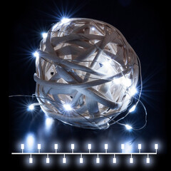 Гирлянда нить "Роса" белый на батарейках 3м IP20 400-006 белый 3м IP20, фото 