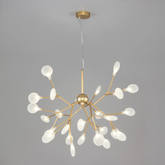 Подвесная люстра Умный дом 341 золото / белый, фото 