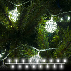 Гирлянда нить с мерцанием 2,8 м IP20 400-003 хром / холодный белый, фото 