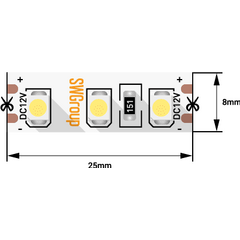 Светодиодная лента SWG 9.6 Вт/м 12V 4000-4500K IP20 006316, фото 