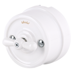 Переключатель Werkel одноклавишный Retro белый W5612001 4690389166709, фото 