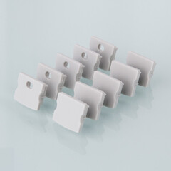 Комплект заглушек для накладного алюминиевого профиля светодиодной ленты (10 пар) ZLL-2-ALP001-R, фото 