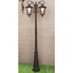 Virgo F/2 капучино уличный двухрожковый светильник на столбе IP44 GLXT-1450F/2, фото 