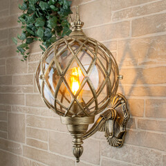 Уличный настенный светильник IP44 Sirius U черное золото, фото 