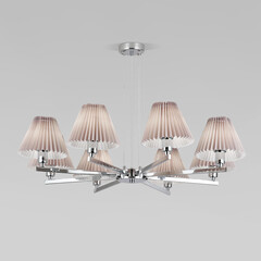 Подвесная люстра с абажурами 60136/8 хром/серый, фото 