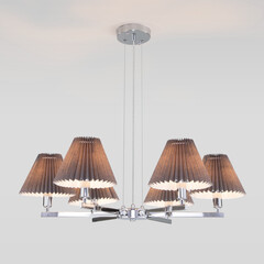 Подвесная люстра с декоративными абажурами 60136/6 хром/графит, фото 