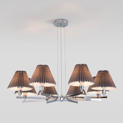 Подвесная люстра с декоративными абажурами 60136/8 хром/графит, фото 