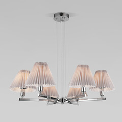 Подвесная люстра с абажурами 60136/6 хром/серый, фото 