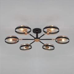 Потолочная люстра Eurosvet Gallo 70121/6 черный, фото 