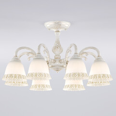 Потолочная люстра Eurosvet Campina 60107/8 белый с золотом, фото 