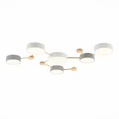 SLE600102-06 Светильник потолочный Золотистый, Светлое дерево/Белый, Серый LED 6*15W 4000K DOSSENA, фото 