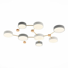 SLE600102-08 Светильник потолочный Золотистый, Светлое дерево/Белый, Серый LED 8*16,5W 4000K DOSSENA, фото 