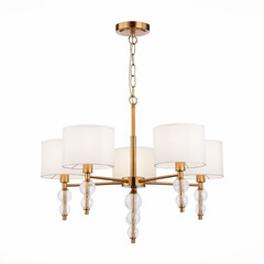 SLE105713-05 Люстра подвесная Латунь, Прозрачный/Белый E14 5*40W RAMER, фото 