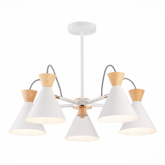 SLE125102-05 Люстра потолочная Белый, Золото/Белый, Светлое дерево E14 5*40W Modica, фото 