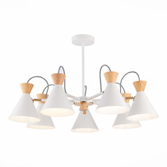 SLE125102-07 Люстра потолочная Белый, Золото/Белый, Светлое дерево E14 7*40W Modica, фото 