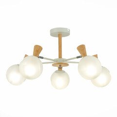 SLE220702-05 Люстра потолочная Белый, Светлое дерево/Белый E14 5*40W CATANIA, фото 