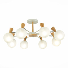 SLE220702-08 Люстра потолочная Белый, Светлое дерево/Белый E14 8*40W CATANIA, фото 