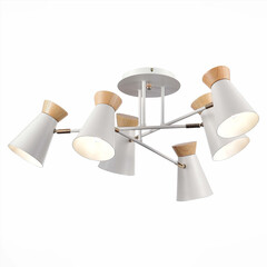 SLE1252-502-06 Люстра потолочная Белый, золотистый/белый, дерево E27 6*60W ALFEO, фото 