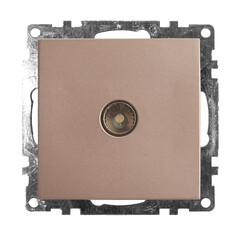 Розетка телевизионная 1-местная (механизм), STEKKER GLS00-7108-02, 75 Ом, 5-862МГц, серия Катрин, шампань, фото 