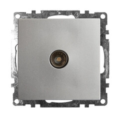 Розетка телевизионная 1-местная (механизм), STEKKER GLS00-7108-03, 75 Ом, 5-862МГц, серия Катрин, серебро, фото 