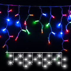Гирлянда бахрома с мерцанием 3*0.6 М IP65 мульти 100-101, фото 