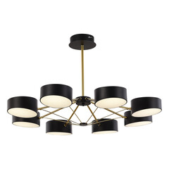 SLE6005-402-08 Светильник потолочный Черный, Золотистый/Черный LED 8*10W VALLE, фото 