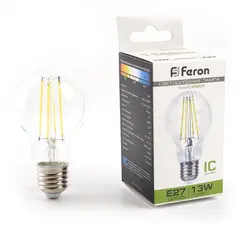 Лампа светодиодная Feron LB-613 Шар E27 13W 4000K 38240, фото 