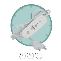 Таймер для фитосветильника ЭРА FITO-LINETIME провод для подключения 1,5 м с таймером работы, фото 