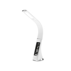 Светодиодная настольная лампа с дисплеем DE508 WH белый LED 3000-6400K 6W+LCD 2W, фото 