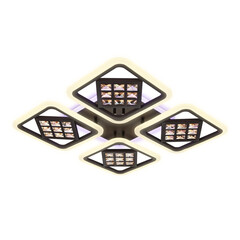 Потолочный светодиодный светильник с пультом FA287/4 CF/TI кофе/янтарь 116W 750*750*80 (ПДУ РАДИО 2.4G), фото 