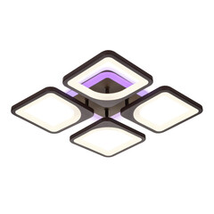 Потолочный светодиодный светильник с пультом FA442/4 CF кофе 78W 520*520*80 (ПДУ РАДИО 2.4G), фото 