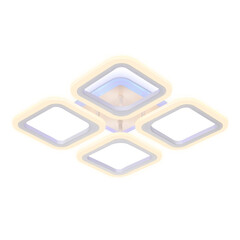 Потолочный светодиодный светильник с пультом FA441/4 WH белый 72W 520*520*80 (ПДУ РАДИО 2.4G), фото 