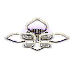 Потолочный светодиодный светильник с пультом FA2835/4+4 DCH черный хром 3000K/4200K/6400K 118W 750*750*120 (ПДУ РАДИО 2.4G), фото 