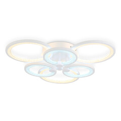 Светильник потолочный светодиодный с пультом FA4085/3+3 WH белый 100W 3000K+6400K/4200K/6400K+3000K 620*570*120 (ПДУ ИК), фото 