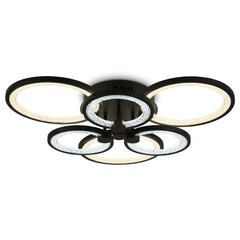 Светильник потолочный светодиодный с пультом FA4092/3+3 BK черный 100W 3000K+6400K/4200K/6400K+3000K 620*570*120 (ПДУ ИК), фото 