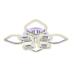 Потолочный светодиодный светильник с пультом FA283/4+4 CH хром 147W 750*750*120 (ПДУ РАДИО 2.4G), фото 