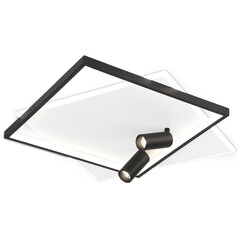 Светильник светодиодный настенно-потолочный с пультом FL5138/2+2 WH/BK белый/черный 77W 3000K/4200K/6400K+4200K 505*493*130 (ПДУ ИК), фото 