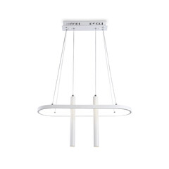 Светильник светодиодный подвесной с пультом FL5383/1+2 WH белый 43W 3000K/4200K/6400K+4200K 600*200*1200 (ПДУ ИК), фото 