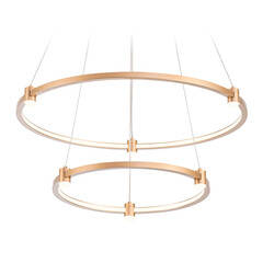 Светильник подвесной светодиодный FL5508/2+6 GD золото 45W 3000K/4200K/6400K D600/400*1300 (без ПДУ), фото 